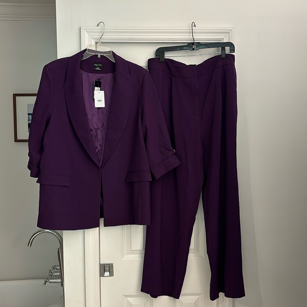 City chic NWT "petunia" colored suit.